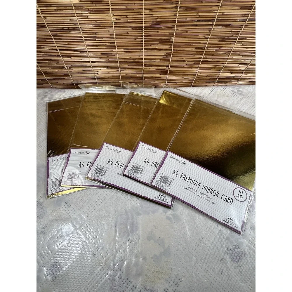 50 Sheets A4 Premium Mirror Card -gold 240 Gms /acid Free‎ Shimmers